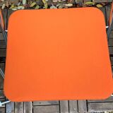 Framar folding chairs orange felt 1970