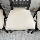 Set of 4 black lacquer chairs