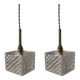 Pair of chiseled glass portable lamps
