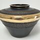 Black and gold ceramic vase west germany vintage design