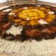 Vintage round carpet with long piles 70s