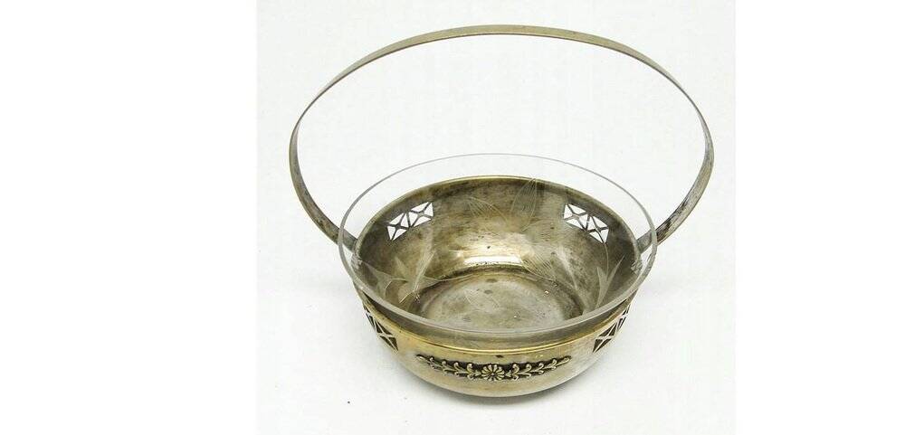Silver-plated brass sugar bowl from Berndorf, Germany, 1920s
