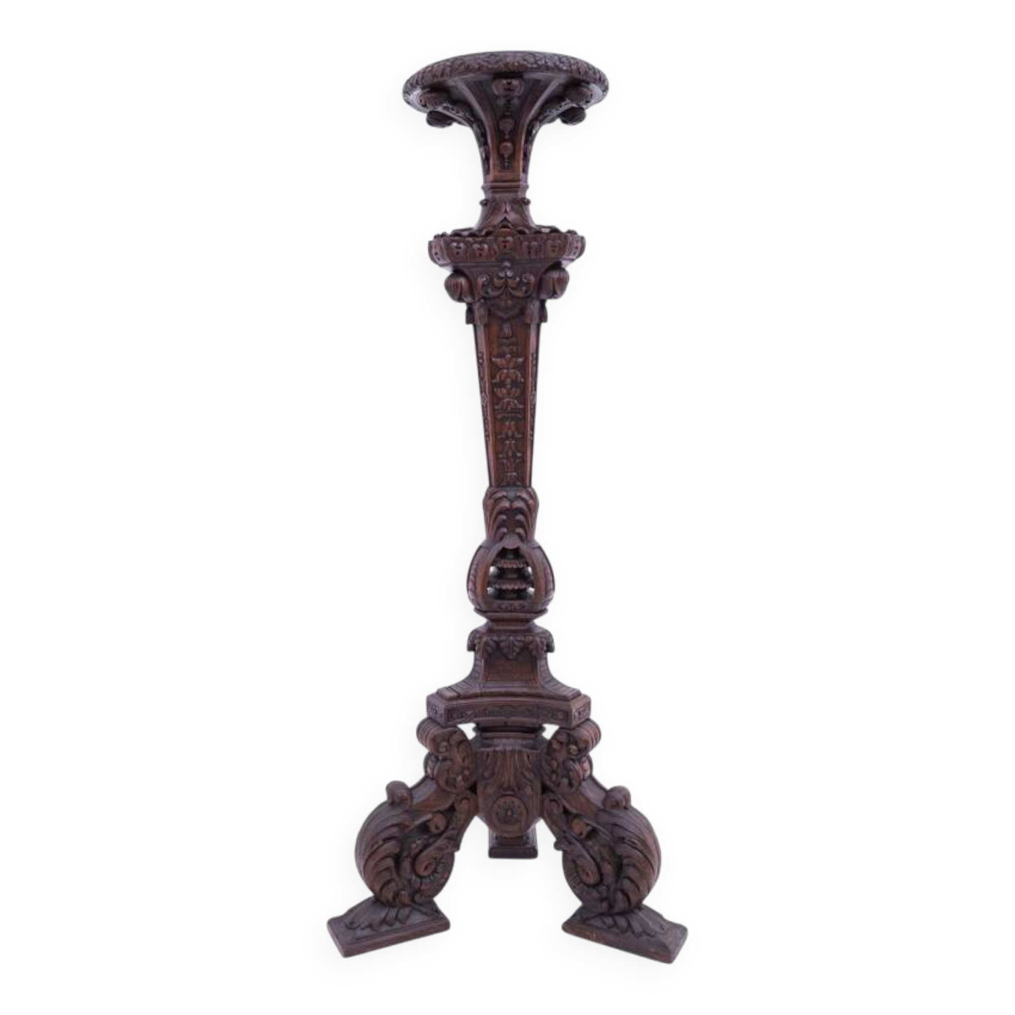 Carved pedestal, France, around 1870.