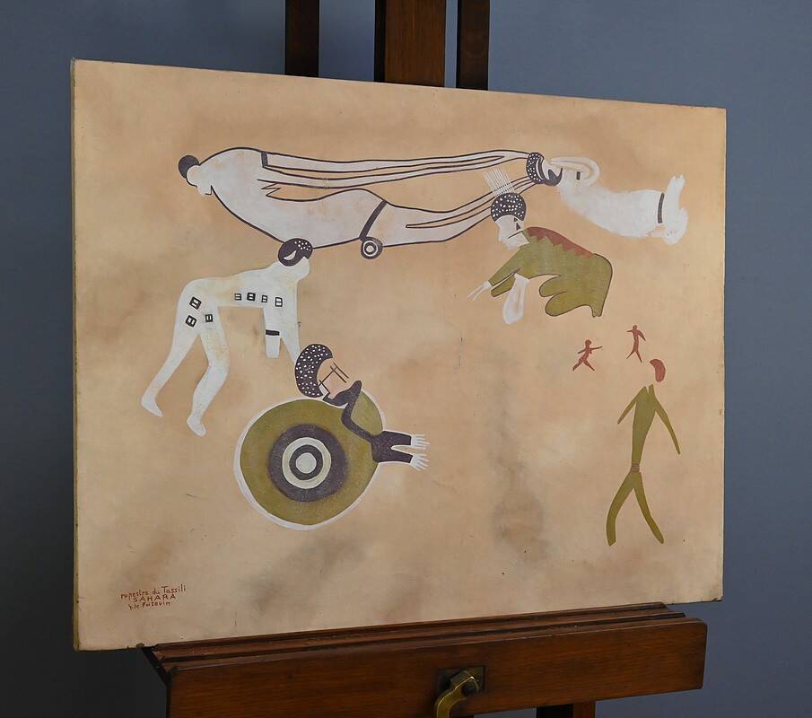 Tassili Rock Painting, signed G. Le Poitevin – 1960
