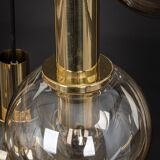 Large smoked glass chandelier design by Ott Int. Germany, 1970s.