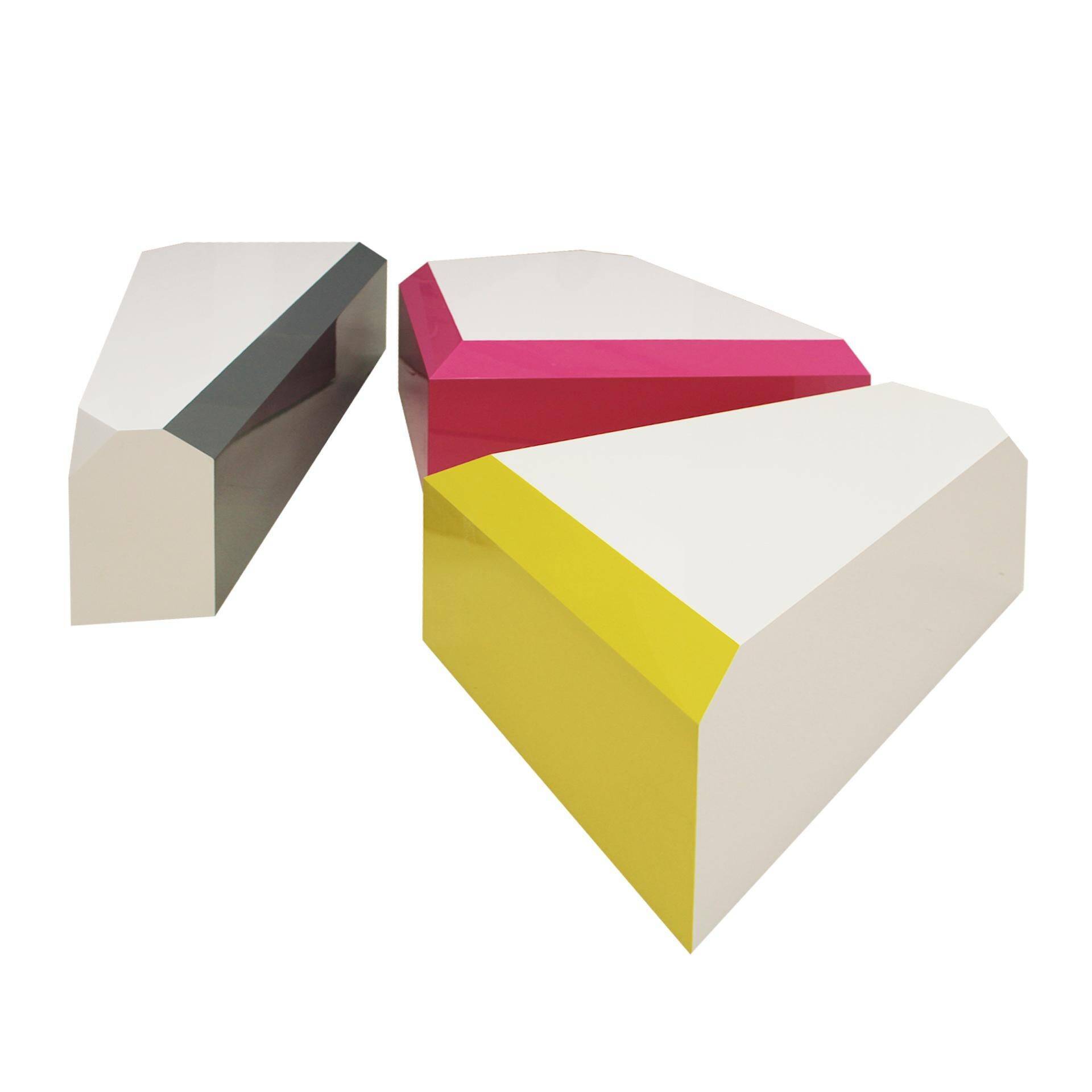 Modular Coffee Table Made In Coloured Lacquered Wood With Gloss FInish