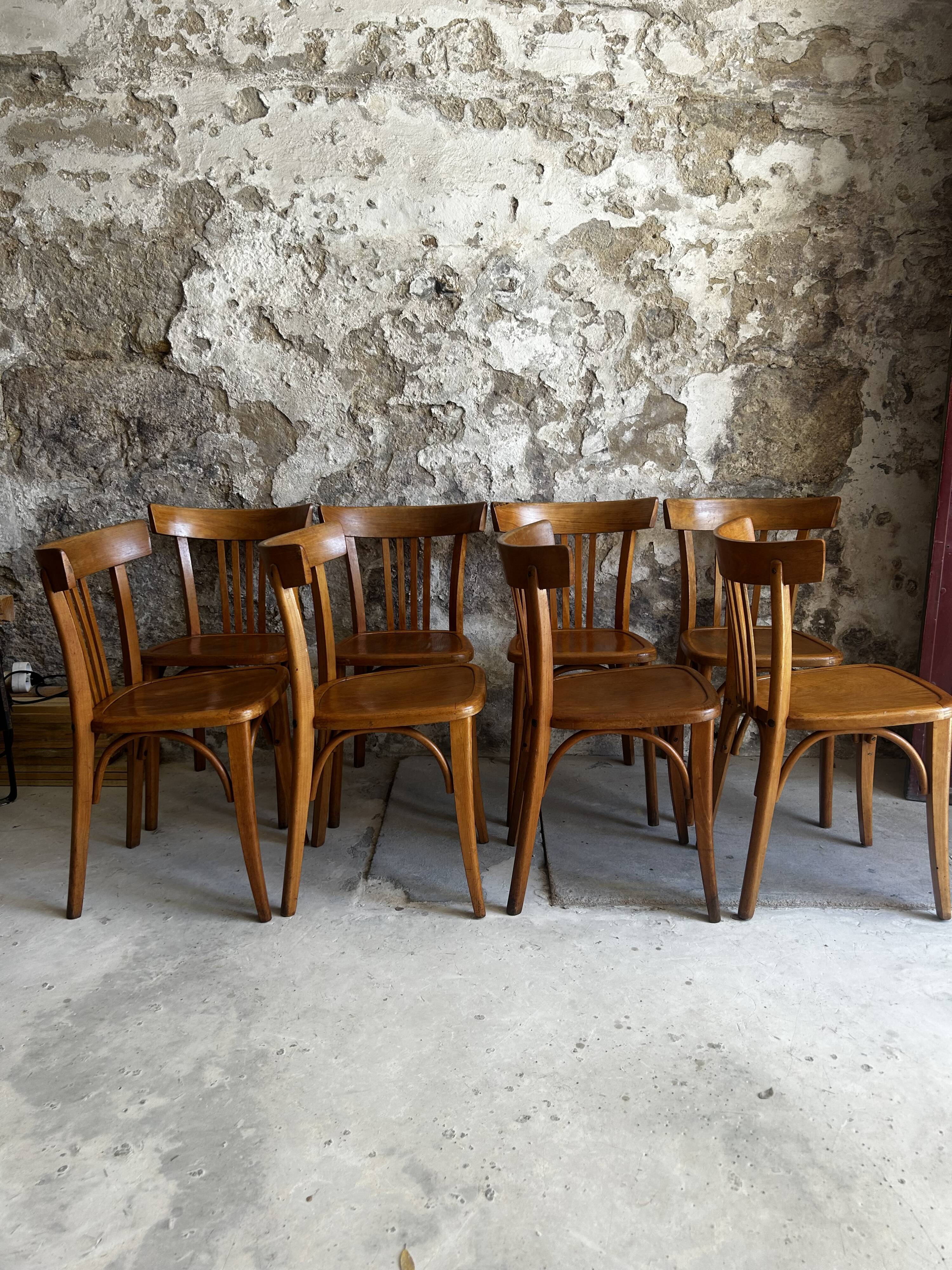 8 Bistro chairs Stella by Luterma circa 50s