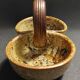 Vintage salt cellar in pyrite sandstone, signature to identify, 20th century