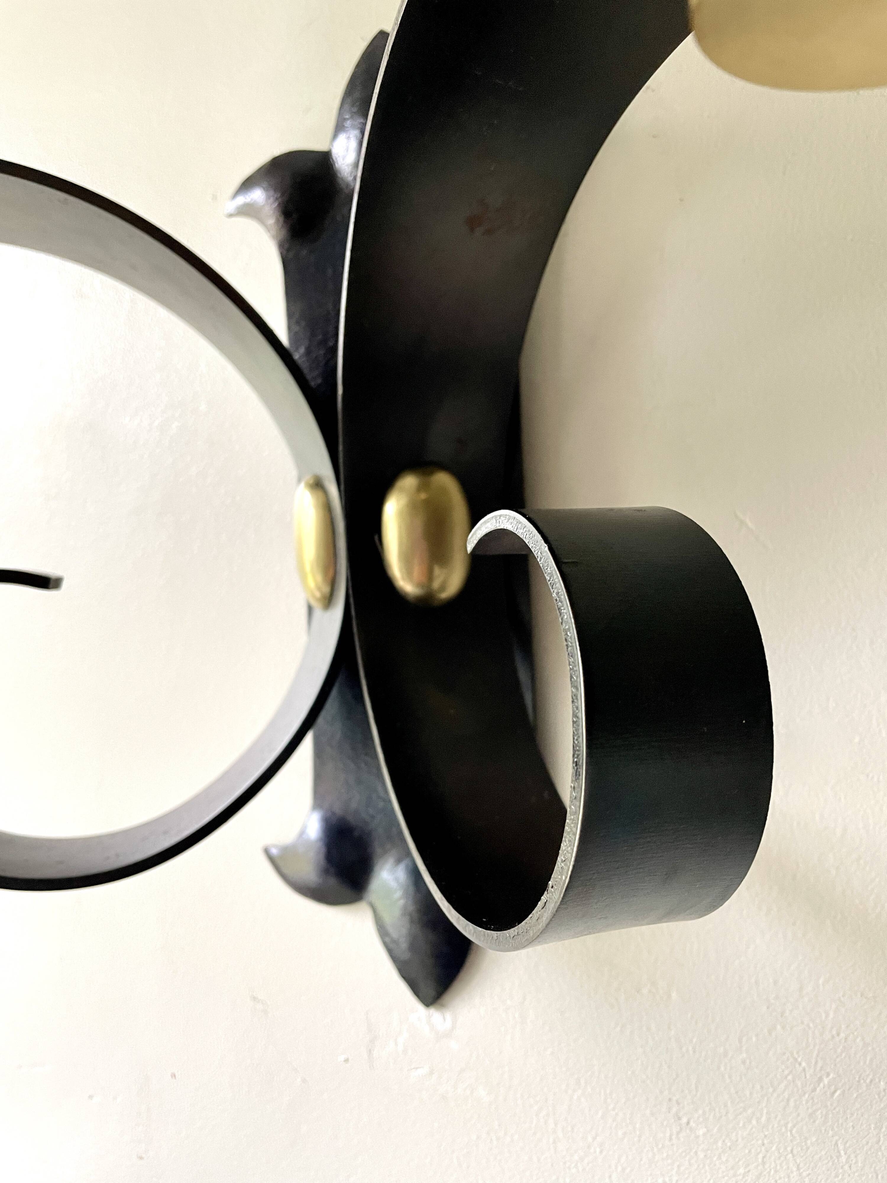 Large brutalist wall light by Jean Perzel