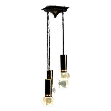 Vintage ceiling light in plastic and metal, design, Italy, 1960s