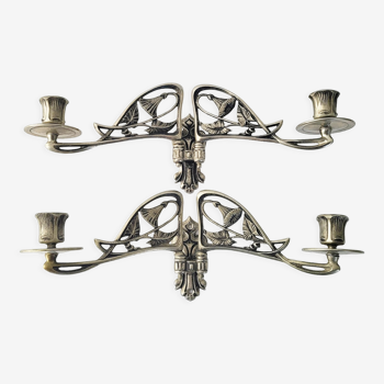 Pair of Müller art nouveau wall candle holders