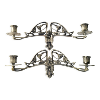 Pair of Müller art nouveau wall candle holders