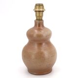 Signed stoneware lamp, gourd shape, 1970s
