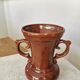 Vintage Kichevo Pottery Vase: Yugoslavian Brown Glazed Earthenware Decor