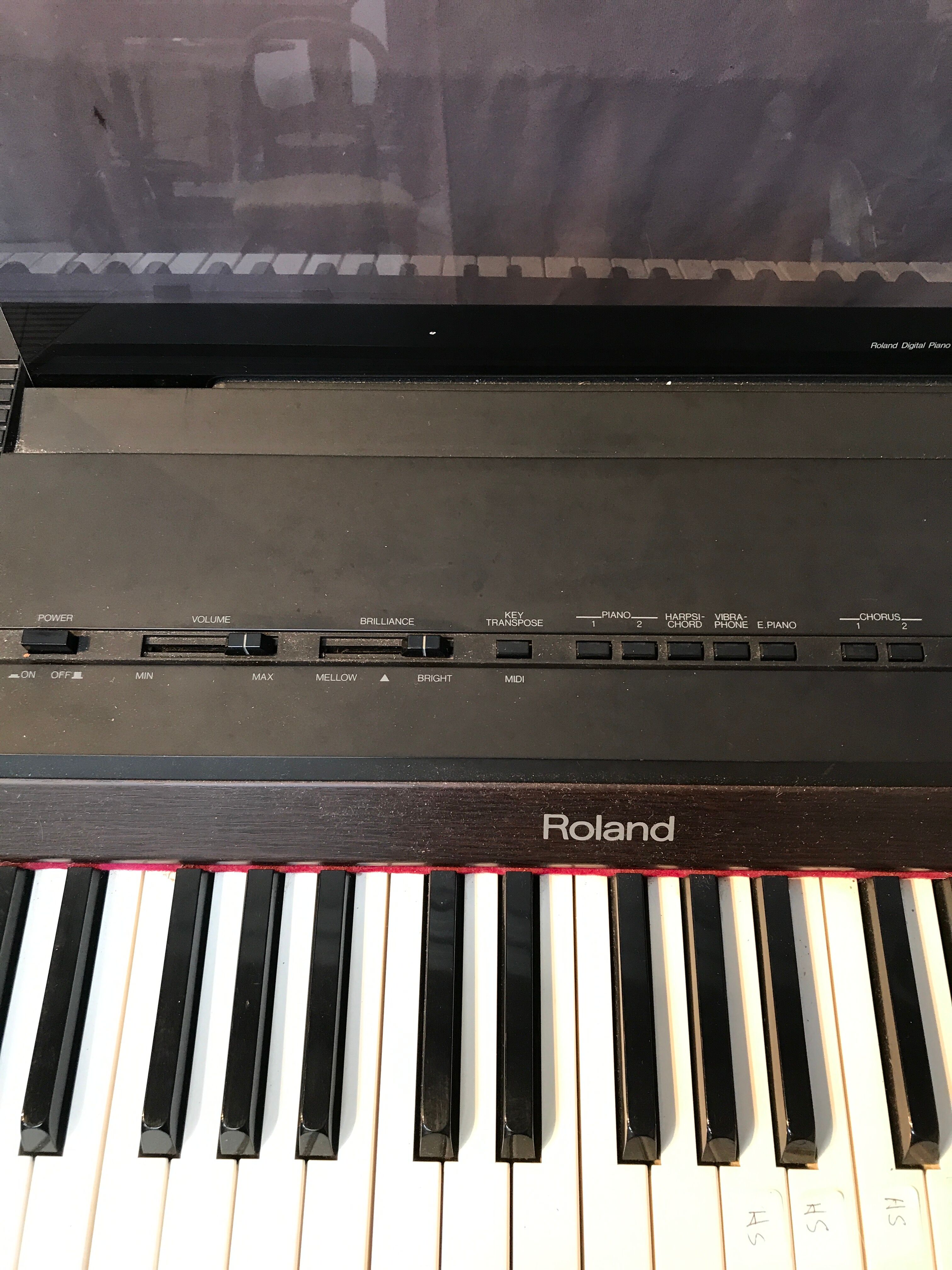Roland HP 700 keyboard and its stand with pedal