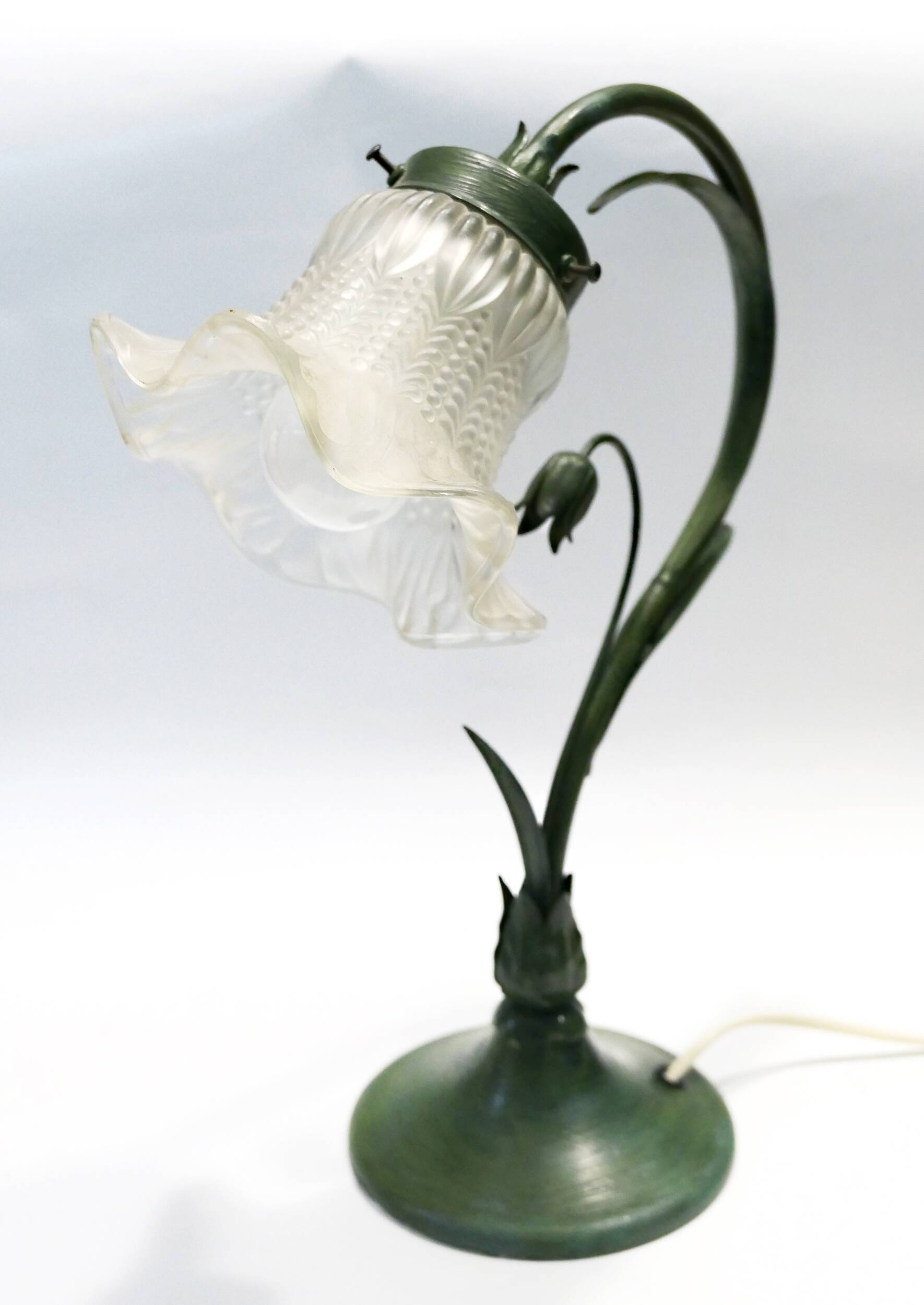 antique 1980s art nouveau retro table or desk lamp