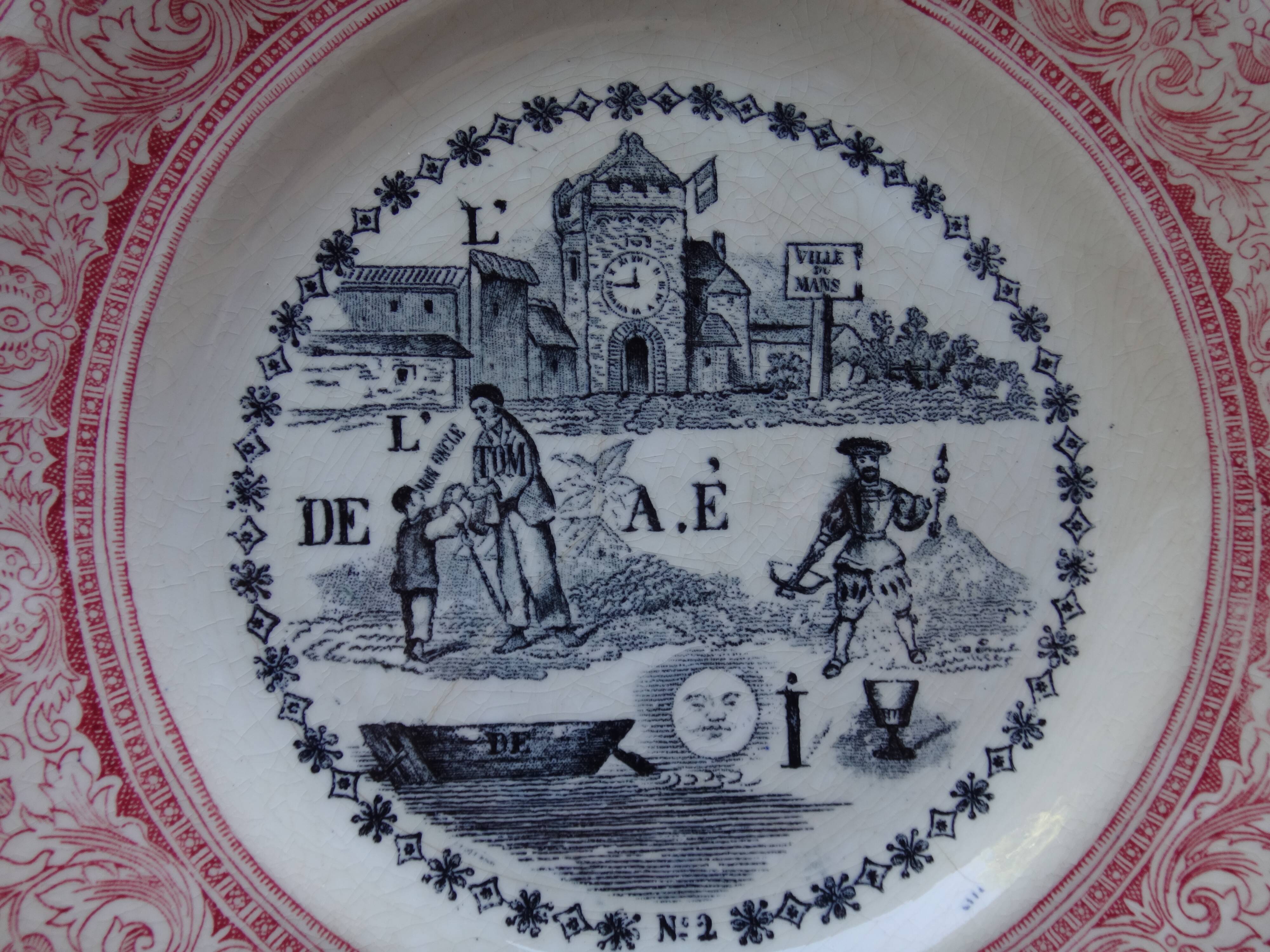 Lot of 10 Gien opaque porcelain dessert plates