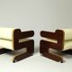 Pair of Mahogany Club Chairs upholstered in leather, 1970s