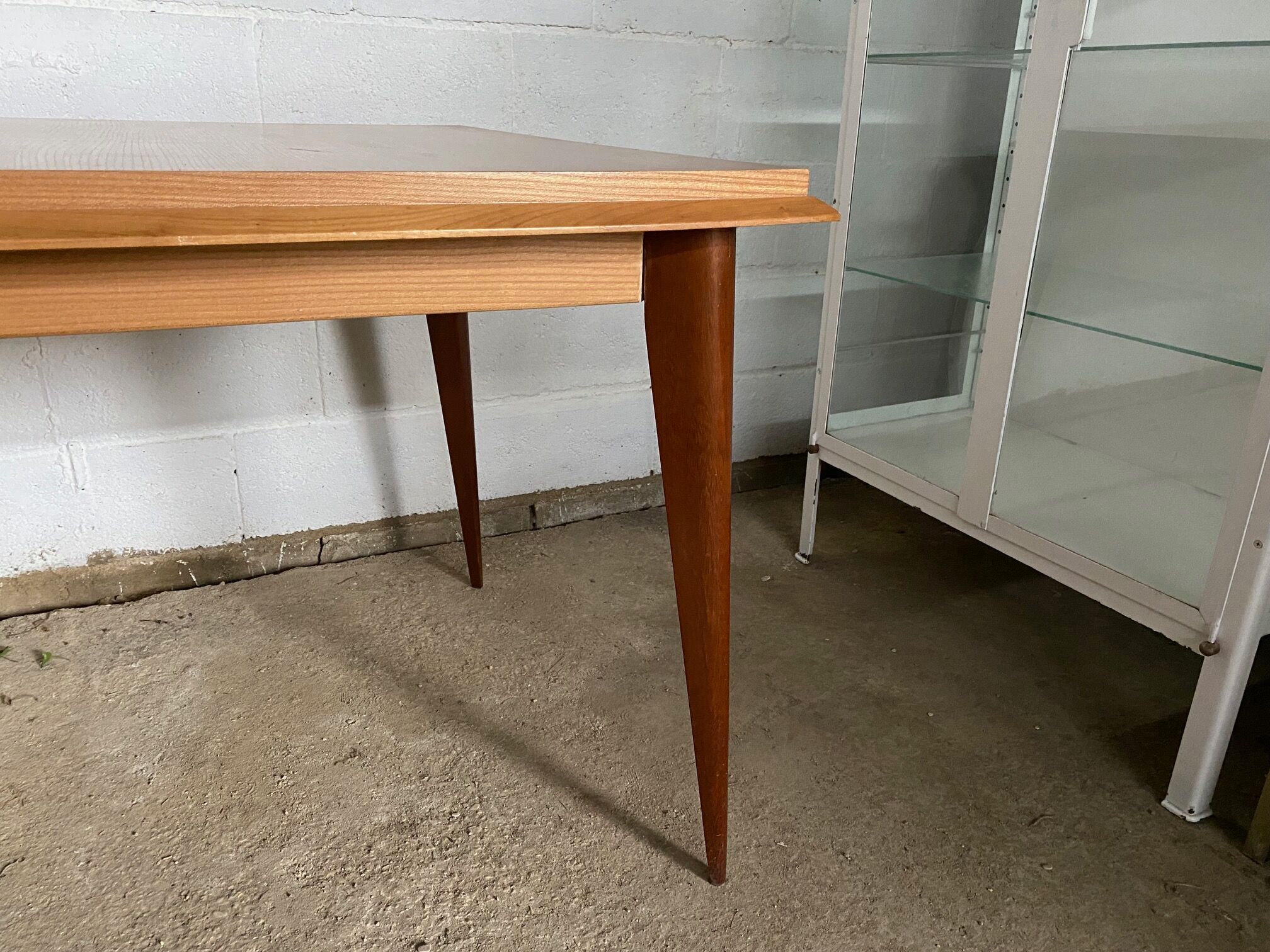 Scandinavian extendable table in light oak and teak 166/202/238x89cm vintage an50