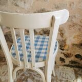 Baumann vintage bistro chair in white and blue gingham