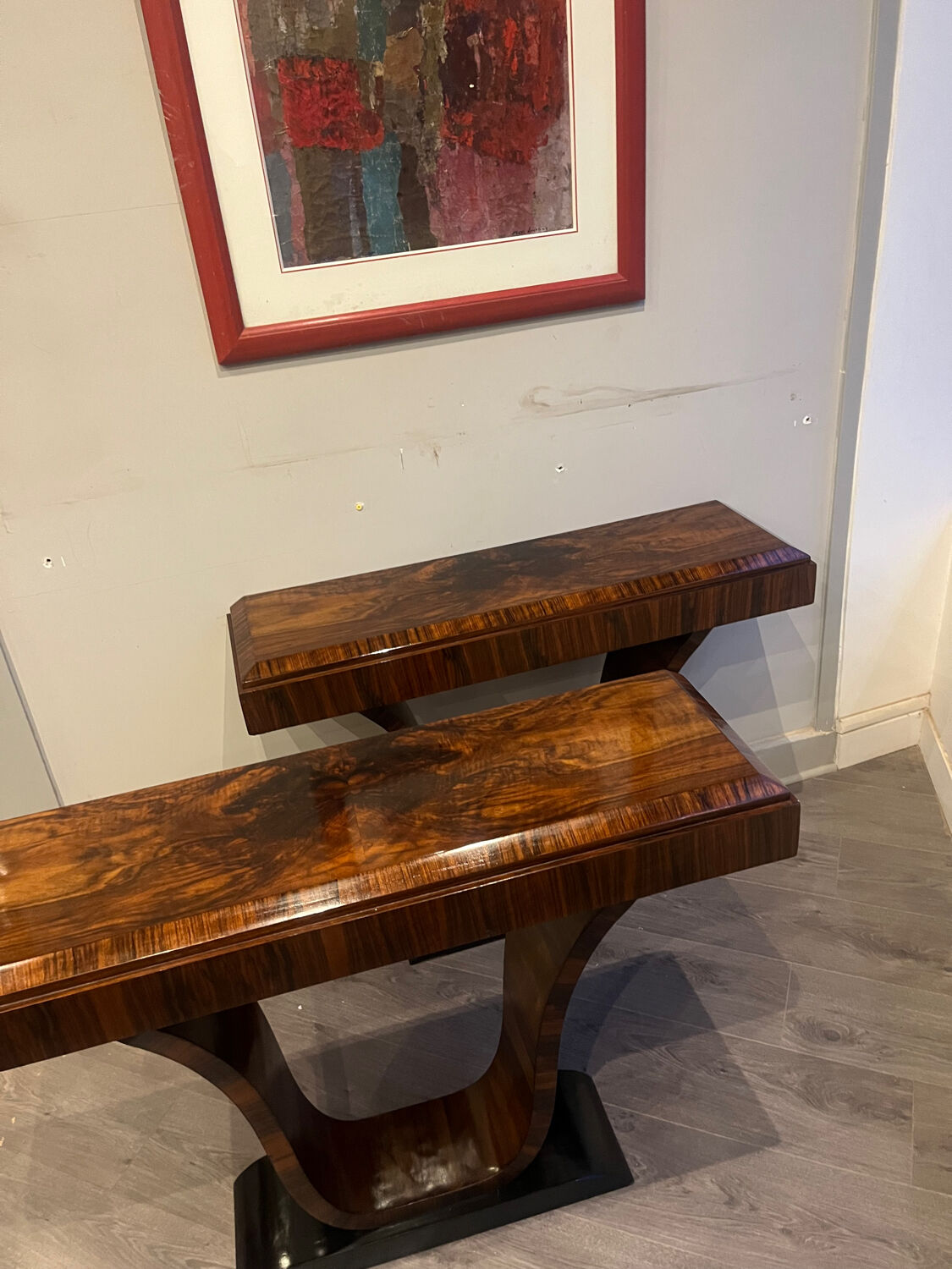 Art Deco pair of consoles