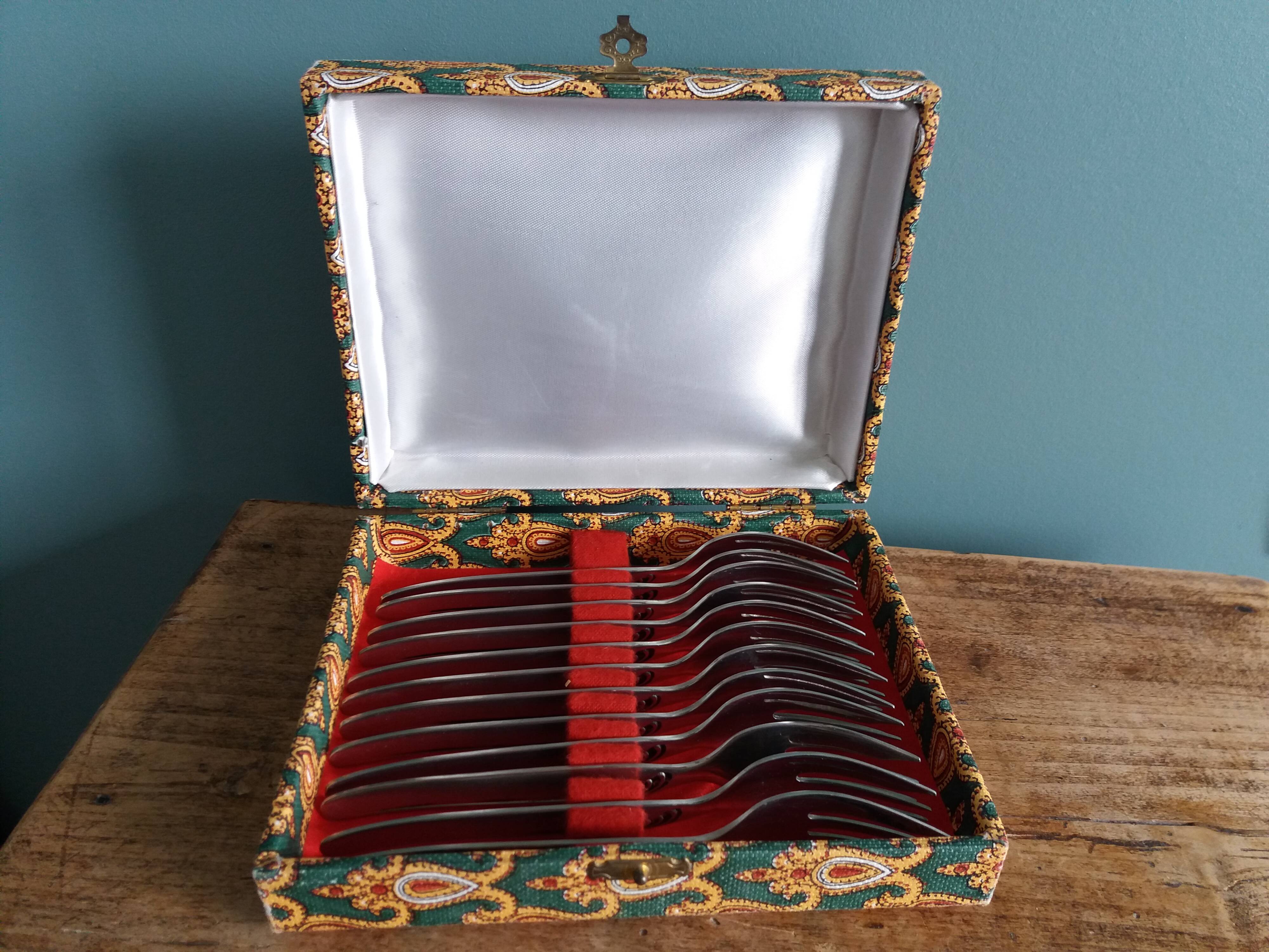 SMS Barenthal brand stainless steel dessert forks in a box