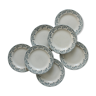 7 dessert plates in Saint Amand iron earth