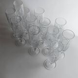 Transparent Crystal Champagne Glasses - Set of 12, Vintage Italian Glassware (1970s)