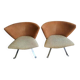 Giorgio Saporiti Post Modern Jada Slipper Chairs, very rare two-tone model, 1970s