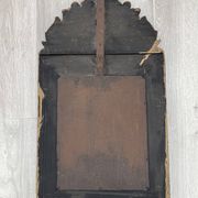 Small mirror with brass parcloses in repoussé style Louis XIV, late 19th century.