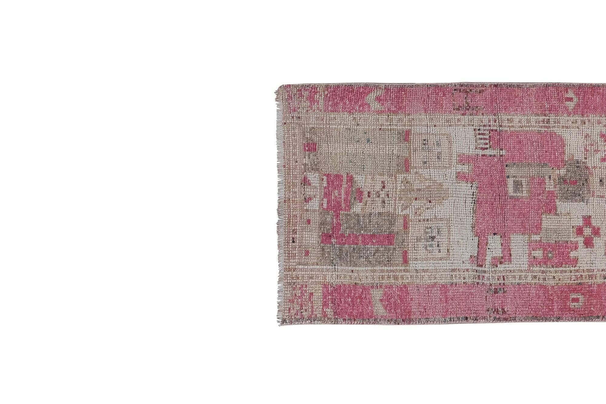 Vintage Turkish hallway rug 99x330 cm