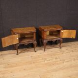 Paire de tables de chevet italiennes en bois, années 50