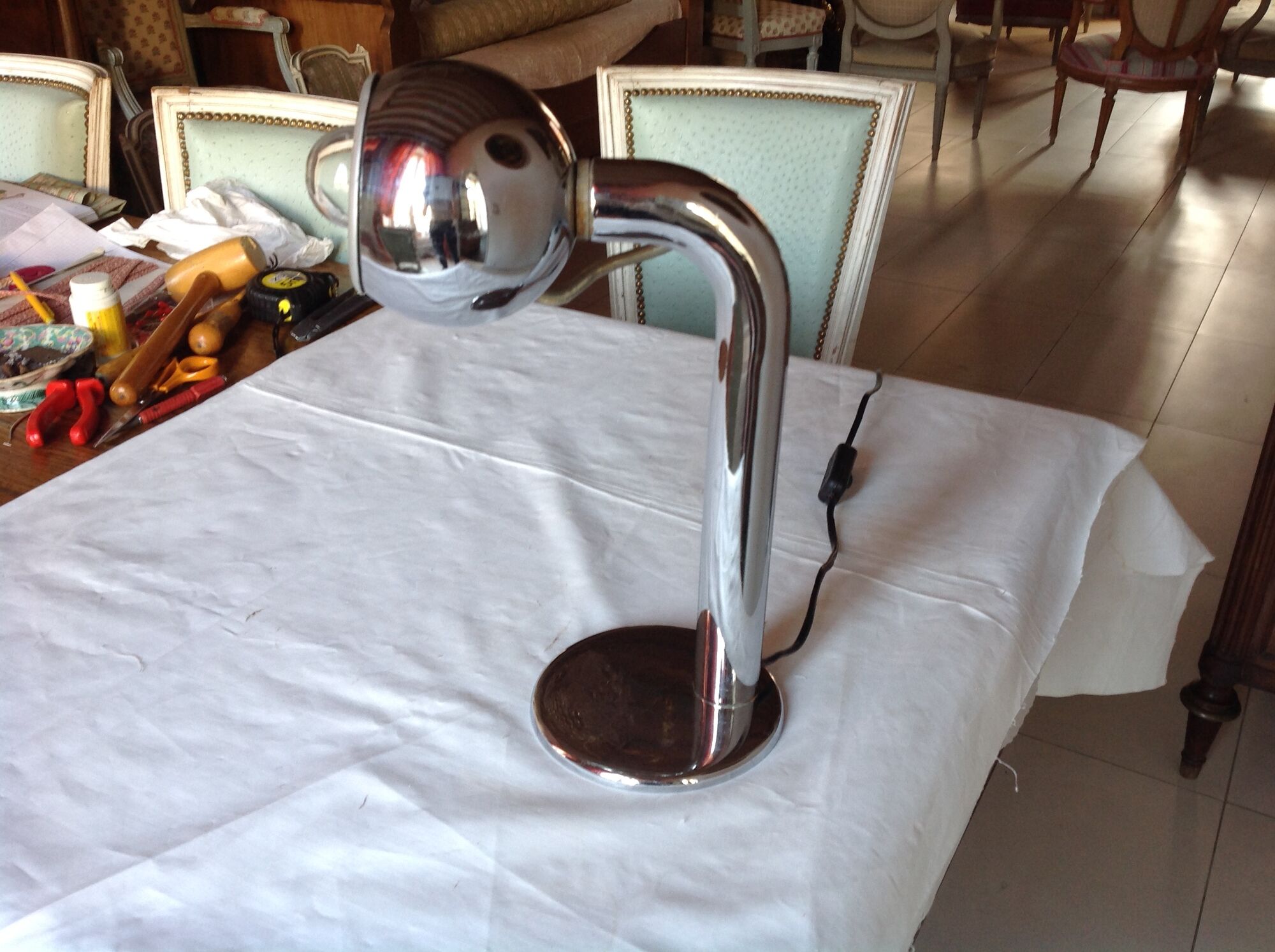 Vintage chrome lamp, Girasol model by Fase, 70s