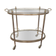 Desserte golden bar brass and glass