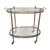 Desserte golden bar brass and glass