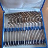 Silver-plated metal cutlery set, shell model 097