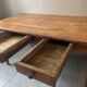 Large vintage farmhouse table from the 50s in solid wood (oak)
