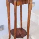 Art Deco wood stand French planter with stone plaque