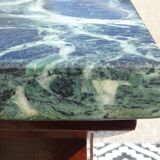 Flamed mahogany enfilade with sea green marble in Empire style.