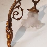 Art Nouveau wall art deco lampshades day tulip pressed glass brass rising