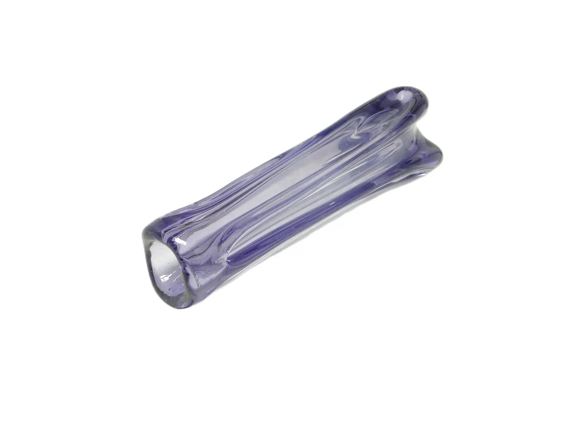 Glut vase, mid-century modern, violet glass, by J. S. Drost, Ząbkowice, Poland, 1970s.