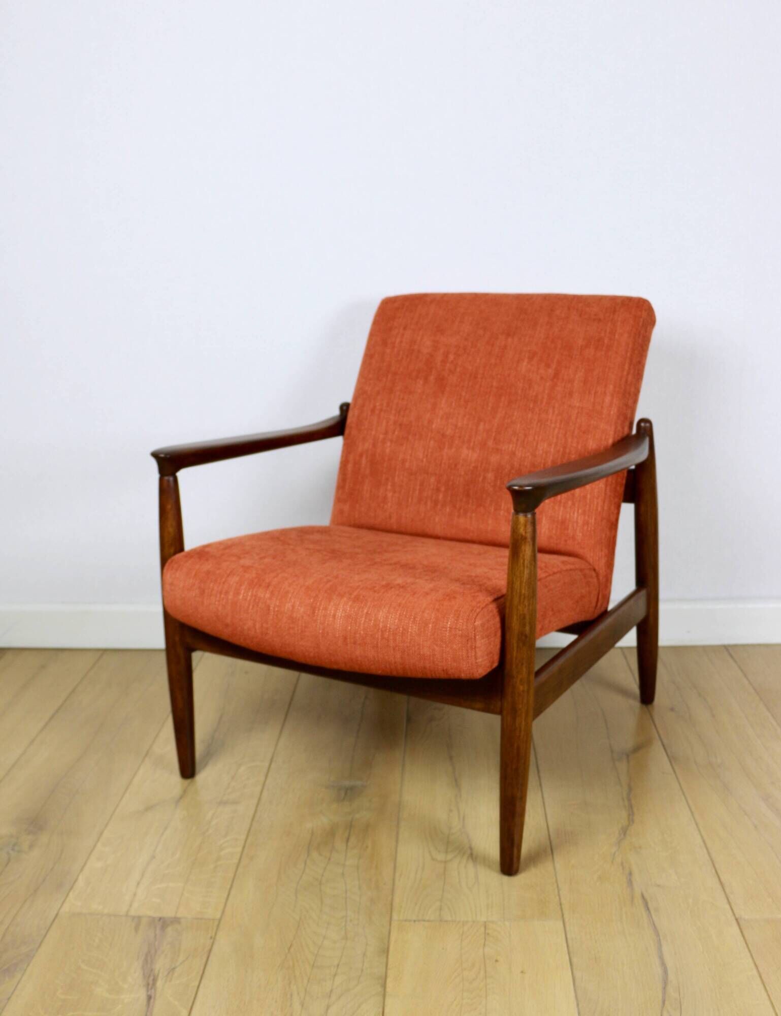 GFM-64 armchair, design by Edmund Homa from the 70s, terracotta brick
