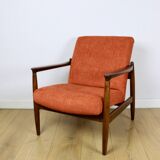 Fauteuil GFM-64, design Edmund Homa des années 70, brique en terre cuite