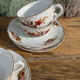 Set of six Digoin cups, Trouvère model