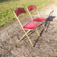 Paire de chaises année 70 métal doré velours bx