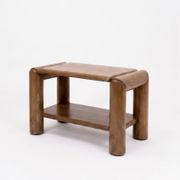 Brutalist pair of bedside tables in solid elm by Atelier Chauvin - 1970
