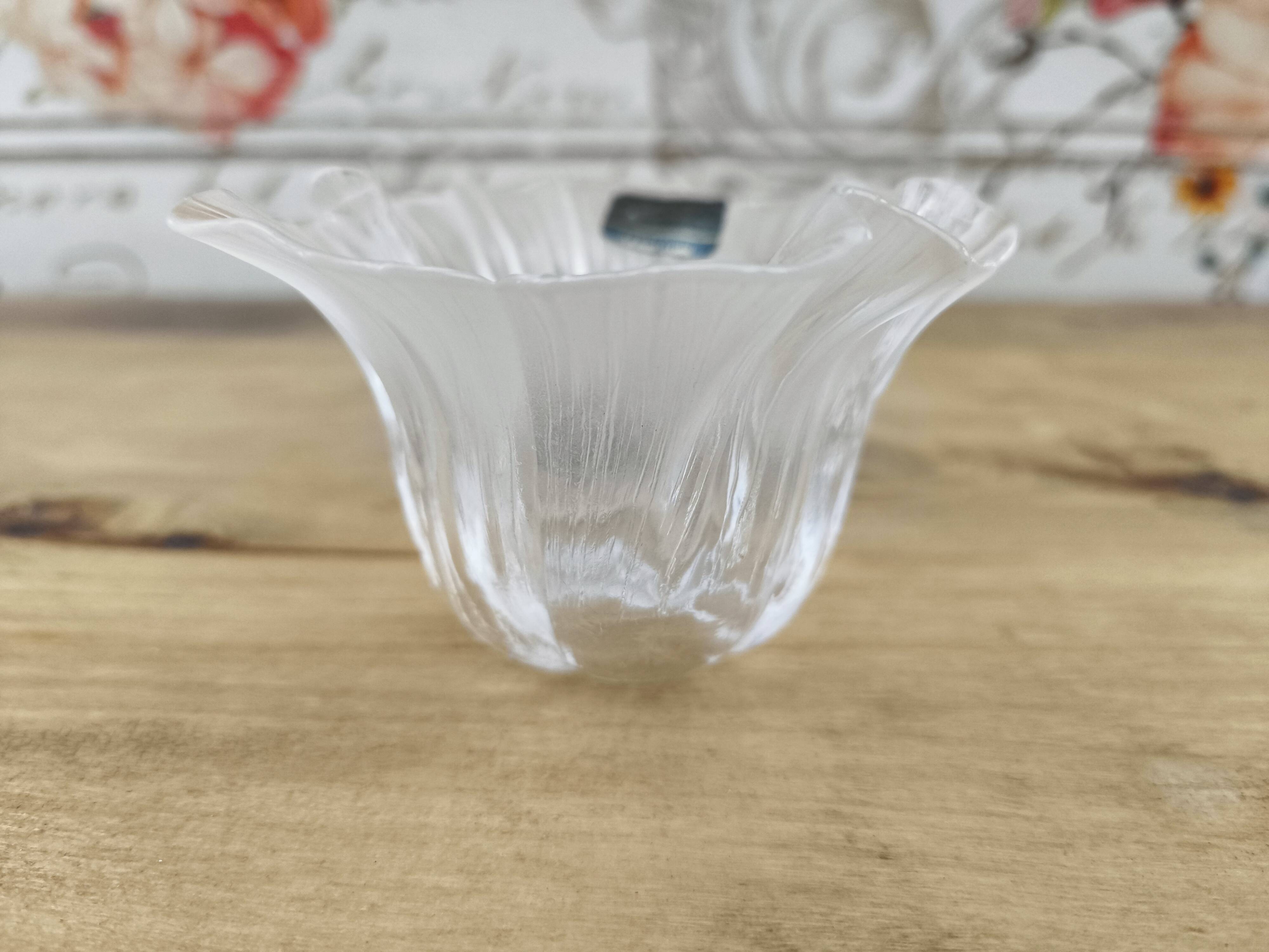 Flower-shaped crystal candle holder by Swedish designer Mats Jonasson