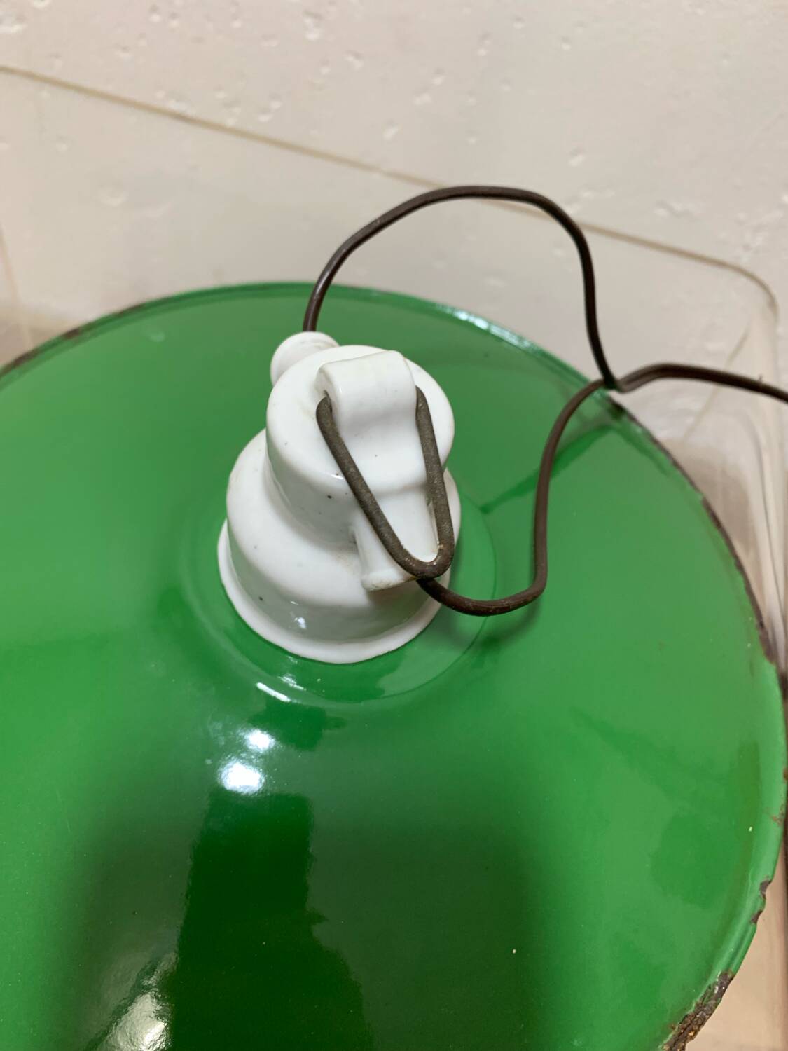 Farmhouse enameled pendant light