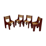 4 vintage Plywood chairs 80s
