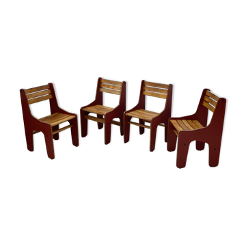 4 vintage Plywood chairs 80s